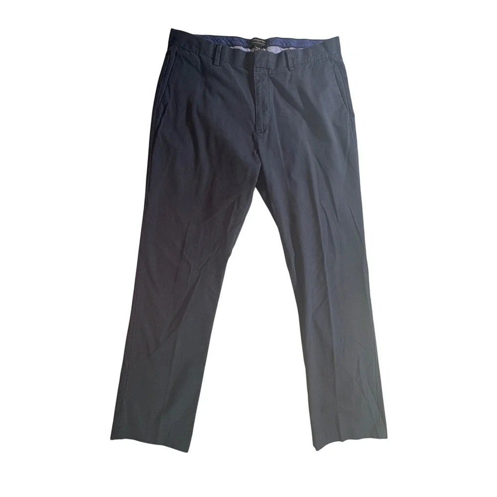 Banana Republic Chinos Mens 34x32 Navy Blue Tailored Slim Fit Non-Iron Cotton